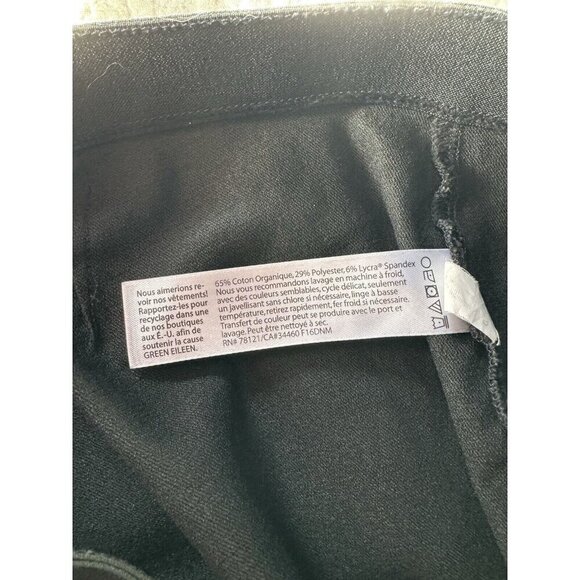 Eileen Fisher Women's Sz S Black Ankle Pull On Tapered Organic Cotton Pants - Picture 5 of 8